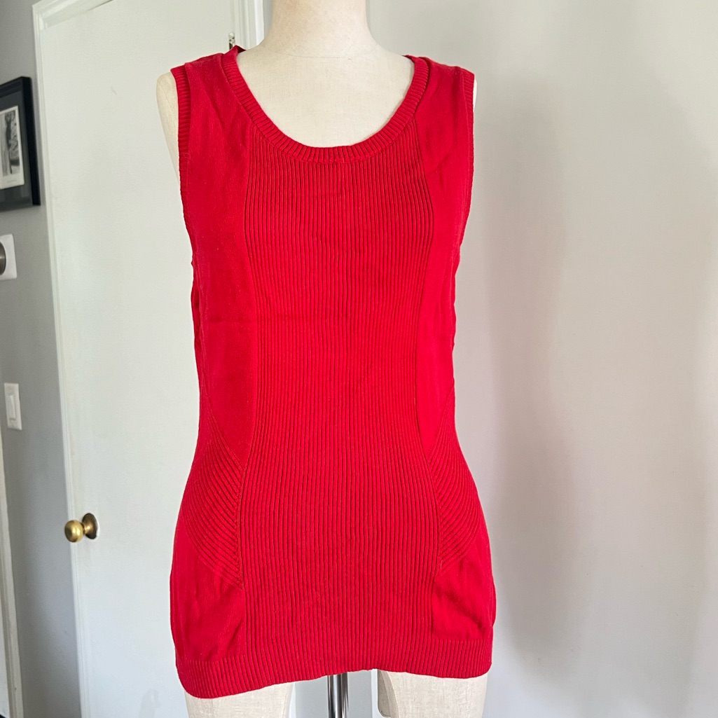 Etcetera Olivia Sleeveless Crew Neck Ribbed Top